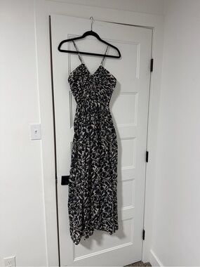 A.L.C. Romy Print Maxi Dress in Navy, Black and Cream - Size 6